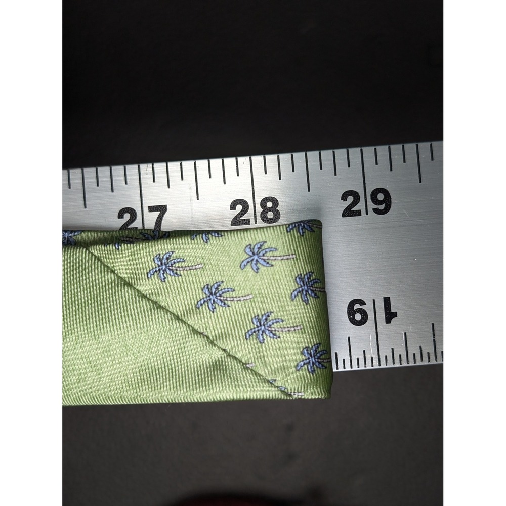 Tommy Hilfiger Palm Tree 100% Silk Neck Tie 3.5‎ x 57 Green Blue Tropical USA - Picture 8 of 9